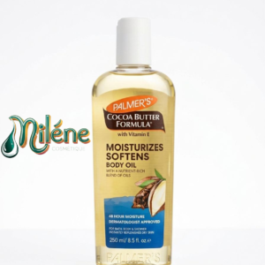 HUILE PALMERS COCO BUTTER 250ml 48h d'humidité approuvé par un dermatologue pour le bain, le corps et la douche. Reconstitue instantanément la peau sèche