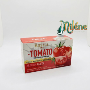 SAVON RASITA TOMATO nourrissante pour une hydratation longue durée.  exfolie directement les cellules mortes de la peau et le vitamine aident à nourrir la peau pour qu'elle soit à la fois blanches et claire