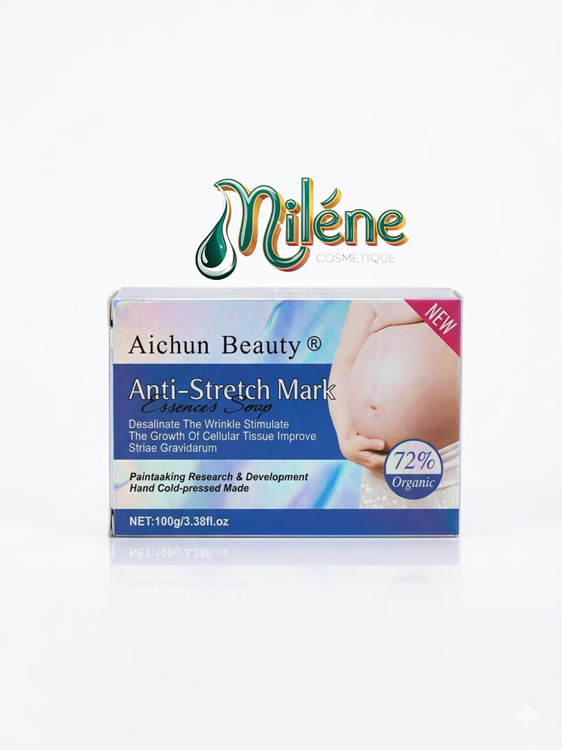 SAVON ANTI-STRETCH MARK permet de prévenir et de réduire éfficacement les vergetures, les cicatrices et la cellulite, de reguler les pigments dematoglyphiques, de réparer les cellules endommagées, d'augmenter l'élasticité de la peau afin de prévenir la formation de nouvelles vergetures et de rendre la peau plus élastique et lisse.