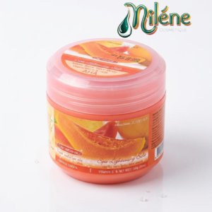 GOMMAGE CORPOREL CAREBEAU Révélez l'éclat naturel de votre peau avec le sel de gommage à base de Papaye. Infusé à la vitamine E et aux AHA, ce soin exfolie en douceur pour éliminer les impuretés tout en laissant un parfum fruité irrésistible