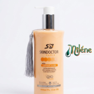 LAIT DE CORPS SKIN DOCTOR CAROTTE GLOW est bien plus qu'un hydratant ; c'est un véritable perfecteur de peau qui agit sur tous les fronts. Une formule experte conçue à Paris pour celles qui exigent un teint impeccable, sain et radieux. Enrichi en extraits de carotte, il offre un effet bonne mine immédiat et unifie le teint en douceur. • Bouclier Q10 & Vitamine C : Un duo antioxydant puissant qui lutte contre le vieillissement cutané et booste la production de collagène.