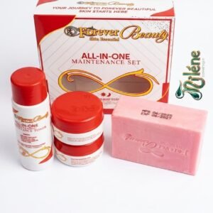 KIT VISAGE MAINTENANCE SET de FOREVER BEAUTY  vous permet de Sublimez votre routine beauté avec cet ensemble complet conçu pour révéler l'éclat de votre peau.  ​Ce kit comprend :  ​Un tonique éclaircissant pour unifier le teint.  Deux crèmes jour et nuit hydratante et protectrice.  ​Un savon éclaircissant enrichi au collagène.