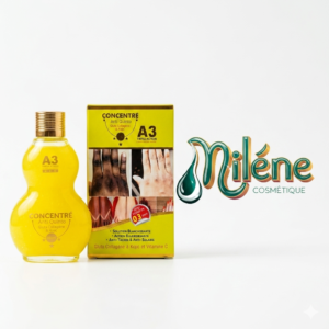 CONCENTRE A3 TRIPLE ACTION ANTI-QUINTO est la solution experte pour uniformiser les parties du corps les plus difficiles à traiter, comme les phalanges, les coudes et les genoux. Synergie Gluta-Collagène & Kojic : Une alliance redoutable pour éclaircir intensément et lisser le grain de peau. Conçu spécifiquement pour corriger les quintos et les taches pigmentaires tenaces. Une efficacité visible dès 03 jours pour une peau plus nette et lumineuse.
