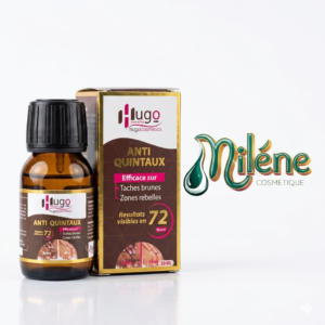 SÉRUM ANTI-QUINTAUX HUGO, Spécialement conçu pour traiter les zones les plus difficiles, ce soin est la solution radicale pour harmoniser votre teint. Conçu spécifiquement pour éclaircir les jointures sombres (phalanges, coudes, genoux). Une formule puissante avec des résultats visibles en seulement 72 heures ! Appliquez quelques gouttes uniquement sur les zones concernées le soir, sur une peau propre. Massez jusqu'à absorption complète pour booster la pénétration des actifs.