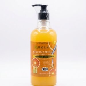 SÉRUM BOLAILI NIACINAMIDE 500ml, Sa formule ultra-puissante combine trois ingrédients stars;  Vitamine C : Pour un boost d'éclat instantané; Glutathione : Pour unifier et clarifier le teint. Conçu pour tous les types de peau, ce sérum onctueux aux extraits d'agrumes pénètre en profondeur pour corriger les imperfections et booster la régénération cellulaire.