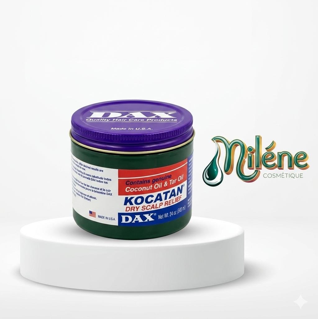 POMMADE DAX KOCATAN : Vos cheveux méritent une base saine pour briller. La formule spécialisée de DAX Kocatan est la solution ultime pour apaiser et nourrir les cuirs chevelus secs et irrités. Enrichie en ingrédients authentiques, elle apporte un soulagement immédiat et durable. Composé d’ huile de coco naturelle et huile de goudron (Tar Oil) pour une action purifiante et hydratante. Réduit les démangeaisons et prévient les pellicules sèches. Fabriqué aux USA pour un soin capillaire de confiance.