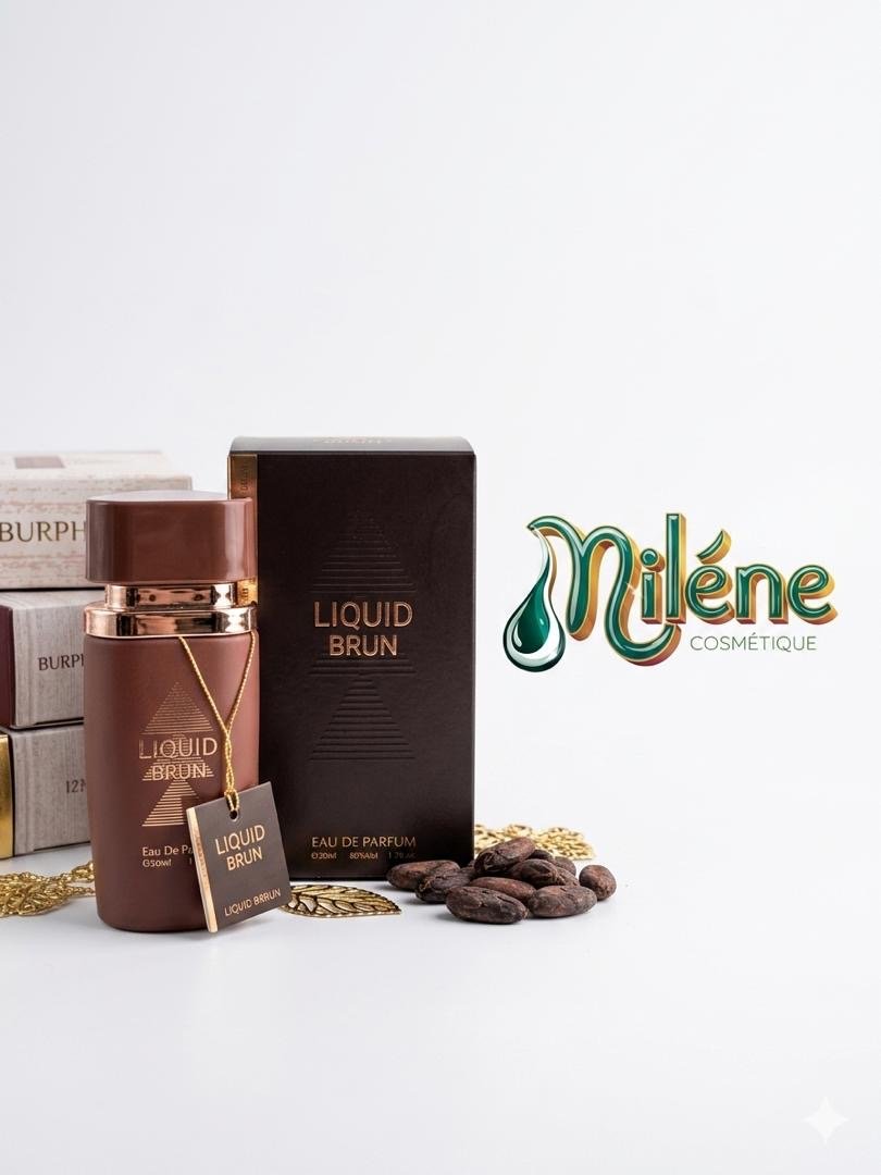 PARFUM LIQUID BRUN une fragrance pensée comme un élixir de caractère, où la profondeur du cacao rencontre l'élégance d'une Eau de Parfum d'exception. Un sillage brun, intense et infiniment velouté. Avec son flacon au fini mat et ses détails dorés, Liquid Brun incarne le luxe moderne. Son sillage puissant vous accompagne du matin jusqu'au bout de la nuit, laissant derrière vous une empreinte de mystère et de sophistication.