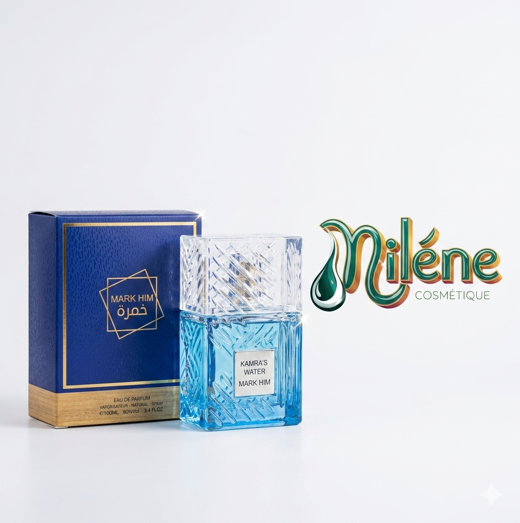 KHAMRA’S WATER- MARK HIM est la fragrance idéale de l'homme moderne, audacieux et charismatique. Une ouverture intensément vibrante et aquatique, qui évolue vers des notes boisées et aromatiques pour un équilibre parfait entre fraîcheur marine et sensualité masculine. Son flacon en verre ciselé d'un bleu lagon éclatant et son écrin bleu roi et doré reflètent à la perfection le prestige et la puissance de sa fragrance.