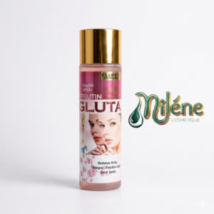 LOTION DOUBLE WHITE ARBUTIN GLUTA de la gamme Fluffy Professional est le soin ultime pour retrouver un teint unifié, clarifié et sans défaut. Sa formule puissante associe l'arbutine et le glutathione pour offrir une action ciblée et complète. Purifie la peau pour réduire durablement les imperfections. Estompe visiblement l'hyperpigmentation pour un teint plus homogène. Illumine instantanément les peaux ternes et fatiguées.