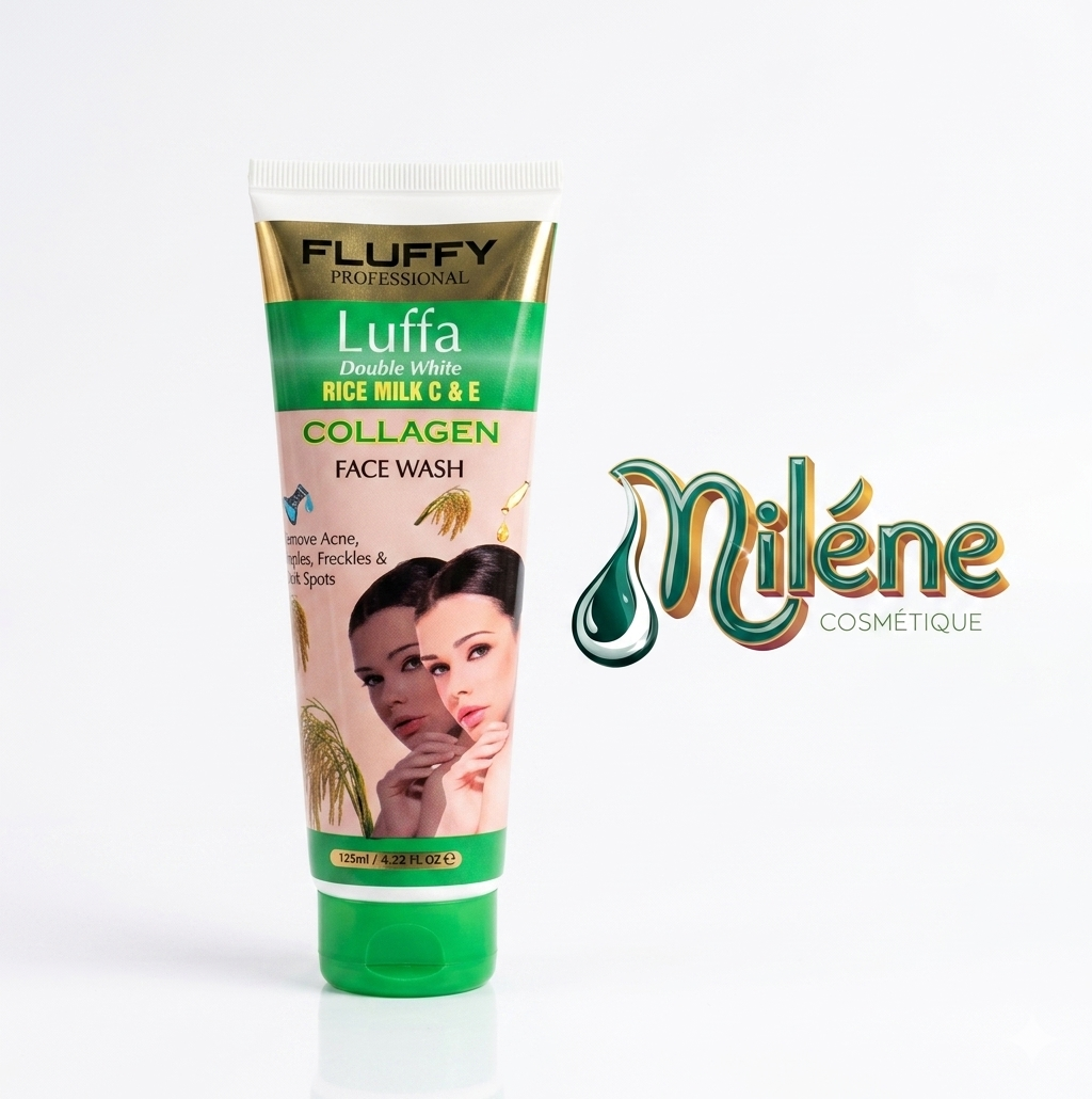 NETTOYANT DE VISAGE LUFFA : Le nettoyant visage Fluffy Professional combine le pouvoir exfoliant doux du Luffa et les bienfaits du lait de riz (Vitamines C & E). Il est spécialement conçu pour cibler l'acné, les boutons et atténuer les taches brunes. Un geste quotidien pour une peau visiblement plus nette et clarifiée. 🍃