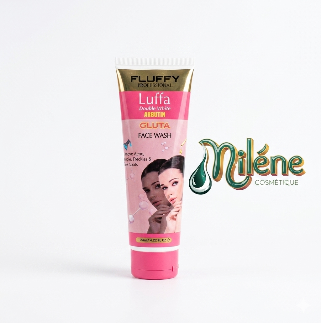 NETTOYANT VISAGE de la marque LUFFA, Il promet également de cibler l'acné, les imperfections, les taches de rousseur et les taches brunes (Remove Acne, Pimples, Freckles & Dark Spots). Il associe la puissance de l'Arbutine et du Gluta pour cibler l'hyperpigmentation. Sa formule aide à atténuer visiblement les taches brunes, les taches de rousseur et les marques d'acné. Grâce à l'action exfoliante douce du Luffa, votre peau est nettoyée en profondeur, révélant un teint plus lumineux et homogène jour après jour. 🧼