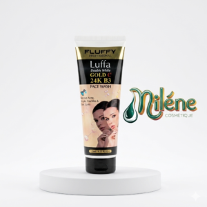 NETTOYANT VISAGE 24K GOLD de la marque LUFFA : Sur ce tube noir et doré, on distingue de nouveaux ingrédients clés : le Luffa, l'Or 24K (Gold 24K), la Vitamine C et la Vitamine B3 (Niacinamide). Les promesses ciblent toujours l'acné, les boutons, les taches de rousseur et les taches brunes. Il associe le pouvoir exfoliant délicat du Luffa aux vertus illuminatrices de la Vitamine C et de l'or. Ce soin luxueux nettoie la peau en profondeur tout en boostant son éclat naturel.