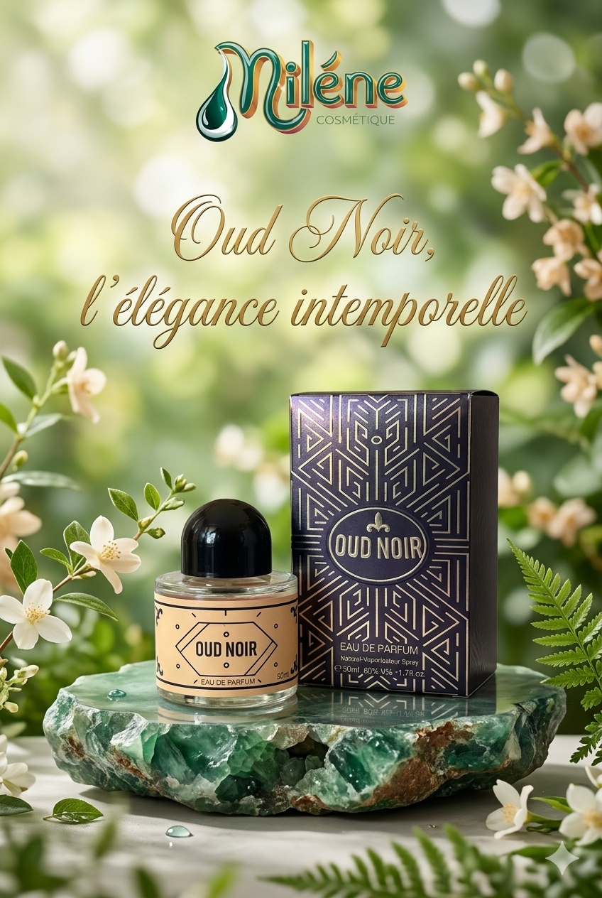 OUD NOIR, Une Eau de Parfum captivante construite autour du précieux bois de oud, offrant un sillage noble, chaleureux et d'une tenue remarquable. Son packaging noir profond se pare de motifs géométriques dorés d'inspiration Art déco, ce qui en fait un objet de séduction idéal pour votre collection ou pour offrir.