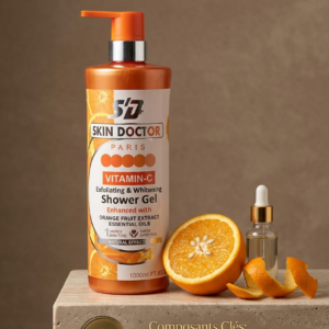 GEL DE DOUCHE SKIN DOCTOR VITAMIN-C, ce gel douche exfoliant et éclaircissant (Exfoliating & Whitening) réveille votre peau et vos sens grâce à un cocktail survitaminé à l'extrait de fruit d'orange et aux huiles essentielles. La vitamine C (L-acide ascorbique) aide à harmoniser et illuminer la carnation naturelle. Des micro-billes exfoliantes qui éliminent délicatement les cellules mortes pour une peau incroyablement lisse.