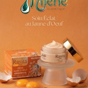 CREME DE VISAGE RASITA : Un véritable élixir de beauté pour régénérer et illuminer votre visage. La crème Rasita Egg Yolk Cream exploite les vertus hautement nutritives du jaune d'œuf pour nourrir la peau en profondeur, cibler les imperfections du teint et lui redonner toute sa douceur naturelle. Sa texture riche et veloutée pénètre rapidement pour laisser une sensation de confort immédiat et un teint visiblement plus clair, uni et radieux.