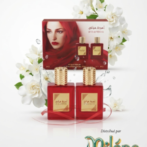 Coffret de 2PARFUMS MY DEAR PRINCESS incarne la passion, le luxe et le mystère de l'Orient. Un flacon rouge écarlate couronné d'or renfermant un parfum envoûtant de fleurs blanches et d'épices précieuses pour une allure majestueuse. Révélez la souveraine qui sommeille en vous. Commandez votre coffret chez Milène Cosmétique !