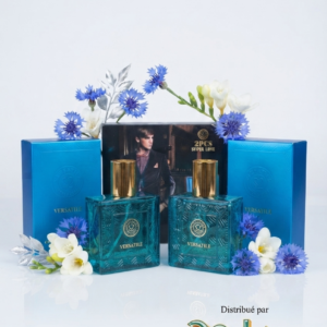 Coffret de 2PARFUMS VERSATILE incarne un souffle de fraîcheur intense alliée à un caractère affirmé. Ses flacons bleu azur abritent une alliance vivifiante de notes marines et boisées, idéale pour l'homme élégant et polyvalent. Distribué par Milène Cosmétique.