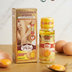 CONCENTRE PEAU JAUNE : Offrez à votre peau un soin d'exception enrichi au jaune d'œuf, reconnu pour ses vertus nutritives, réparatrices et éclaircissantes. Ce sérum concentré agit en profondeur pour unifier le teint, atténuer les taches sombres et redonner à votre peau toute sa luminosité et sa douceur originelles.