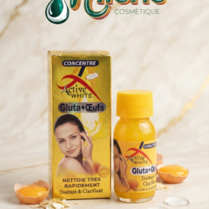 Concentré Active WHITE Gluta + Œufs : Offrez à votre peau une pureté éclatante grâce à la puissance du concentré Active WHITE Gluta + Œufs. Alliant l'action unifiante du glutathion aux bienfaits nourriciers et réparateurs de l'œuf, ce soin traitant et clarifiant agit en profondeur pour purifier la peau et estomper rapidement les imperfections.