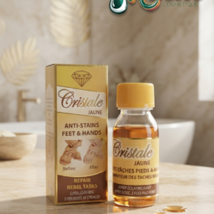 Cristale Jaune : Dites adieu aux zones assombries et aux taches rebelles grâce au concentré Cristale Jaune (Anti-Stains Feet & Hands). Spécialement formulé pour les zones tenaces sujettes aux frottements, ce soin réparateur super éclaircissant agit en profondeur pour unifier et clarifier la peau des pieds et des mains.