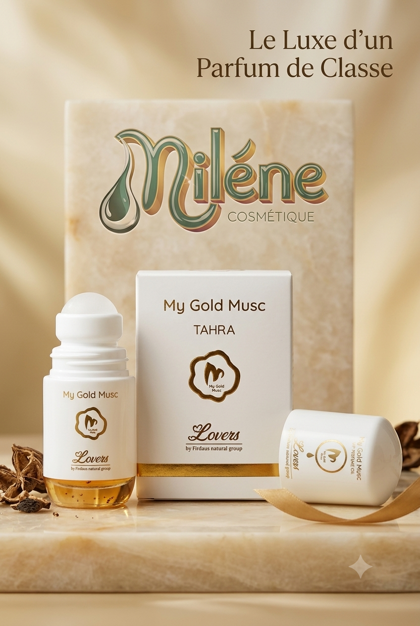 DEODORANT MY GOLD MUSC TAHRA Un parfum d'exception sous forme d'huile parfumée (roll-on) aux notes subtiles, gourmandes et envoûtantes qui subliment votre présence toute la journée. Un applicateur roll-on précis, idéal à glisser dans votre sac pour une retouche parfumée à tout moment. Une texture douce et concentrée qui laisse sur votre peau une empreinte élégante et une fraîcheur irrésistible. L'alliance parfaite entre délicatesse, tenue longue durée et prestige.