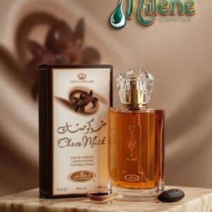 PARFUM CHOCO MUSK de AL-REHAB, L'union parfaite d'un chocolat riche, d'une vanille douce et d'une touche de musc délicat pour une senteur purement addictive. Une eau de parfum concentrée (80% Vol) en spray vaporisateur qui vous enveloppe d'une douceur gourmande tout au long de la journée. Un flacon transparent aux reflets ambrés chaleureux surmonté d'un capuchon cristallin, présenté dans son étui raffiné (50 ml / 1.65 fl. oz.). ✨ Une véritable douceur olfactive à porter au quotidien.