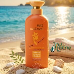 LAIT DE CORPS MISS THAÏLANDE, Double Action Éclaircissante & Hydratante : Une formule riche qui nourrit la peau en profondeur tout en apportant un teint lumineux et uniforme. Haute Protection SPF 50 : Protège efficacement votre peau contre les rayons du soleil pour prévenir le dessèchement et l'apparition des taches. Format Généreux & Testé Dermatologiquement : Un flacon pompe pratique de 500 ml, idéal pour un soin quotidien doux et sécurisé.