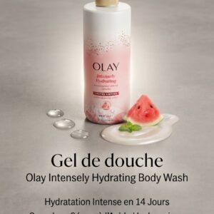 GEL DE DOUCHE OLAY Intensely Hydrating Conçu pour métamorphoser votre routine quotidienne, il procure une hydratation intense en 14 jours pour une peau visiblement soyeuse et souple.  Une formule avancée qui nourrit et repulpe l'épiderme en profondeur. Une fragrance fruitée et vivifiante qui éveille les sens à chaque douche. Retrouvez une peau douce, éclatante et parfaitement hydratée.  Commandez le vôtre dès aujourd'hui chez Milène Cosmétique !